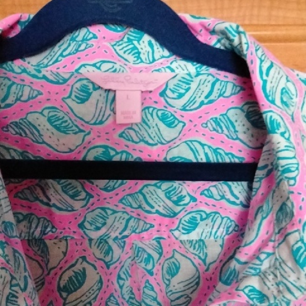 Lily PULITZER WOMANS SZ L TUNIC BLOUSE